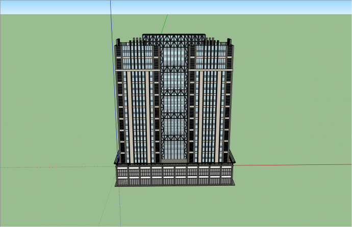 经典现代高层办公楼su模型_图1