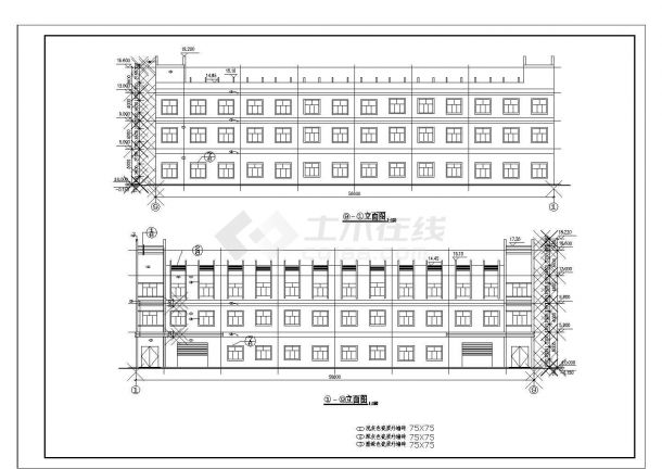 某地区三层厂房建筑结构图（全套）-图一