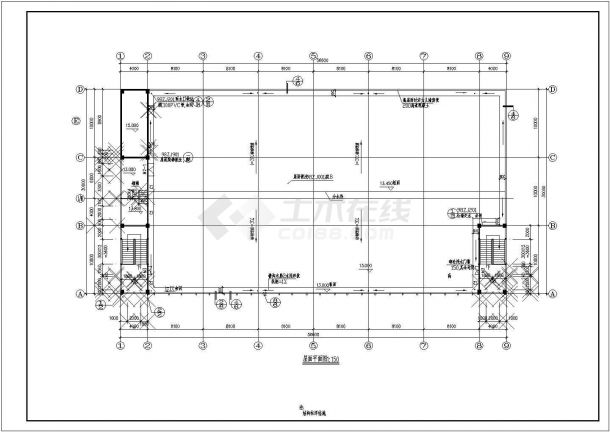 某地区三层厂房建筑结构图（全套）-图二