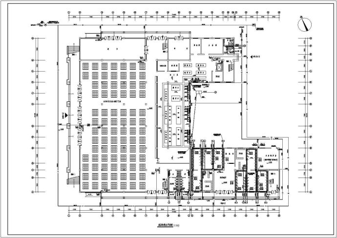 大学食堂浴室给排水系统cad施工图(3层高)_图1