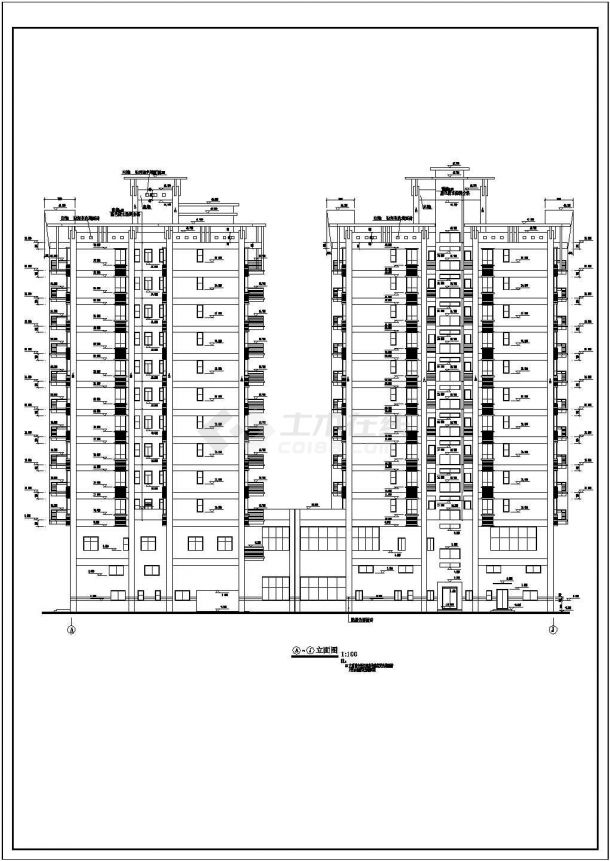 某地区商住楼建筑结构图（共12张）-图二