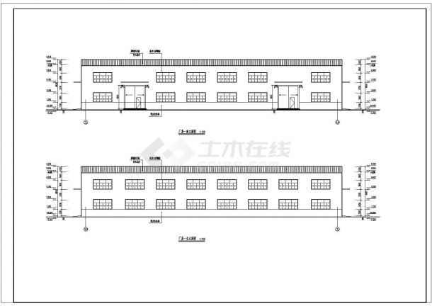 某简洁工业厂房及厂房办公楼建筑设计施工图-图一