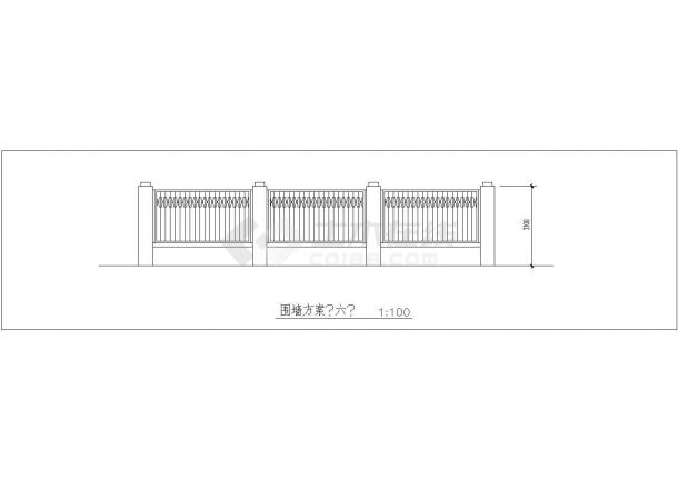 中式景观围墙围大门栏杆CAD图纸-图一
