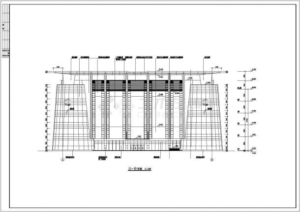 某五层框架结构商场建筑结构设计施工图-图二