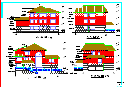某地三层框架结构带阁楼独栋别墅建筑设计全套施工图_图1