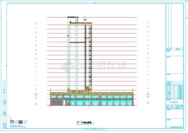 5989平18层框架结构商住楼建筑结构施工图-图二