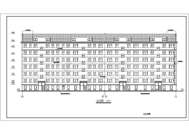 某地六层坡顶住宅楼建筑设计施工图-图一