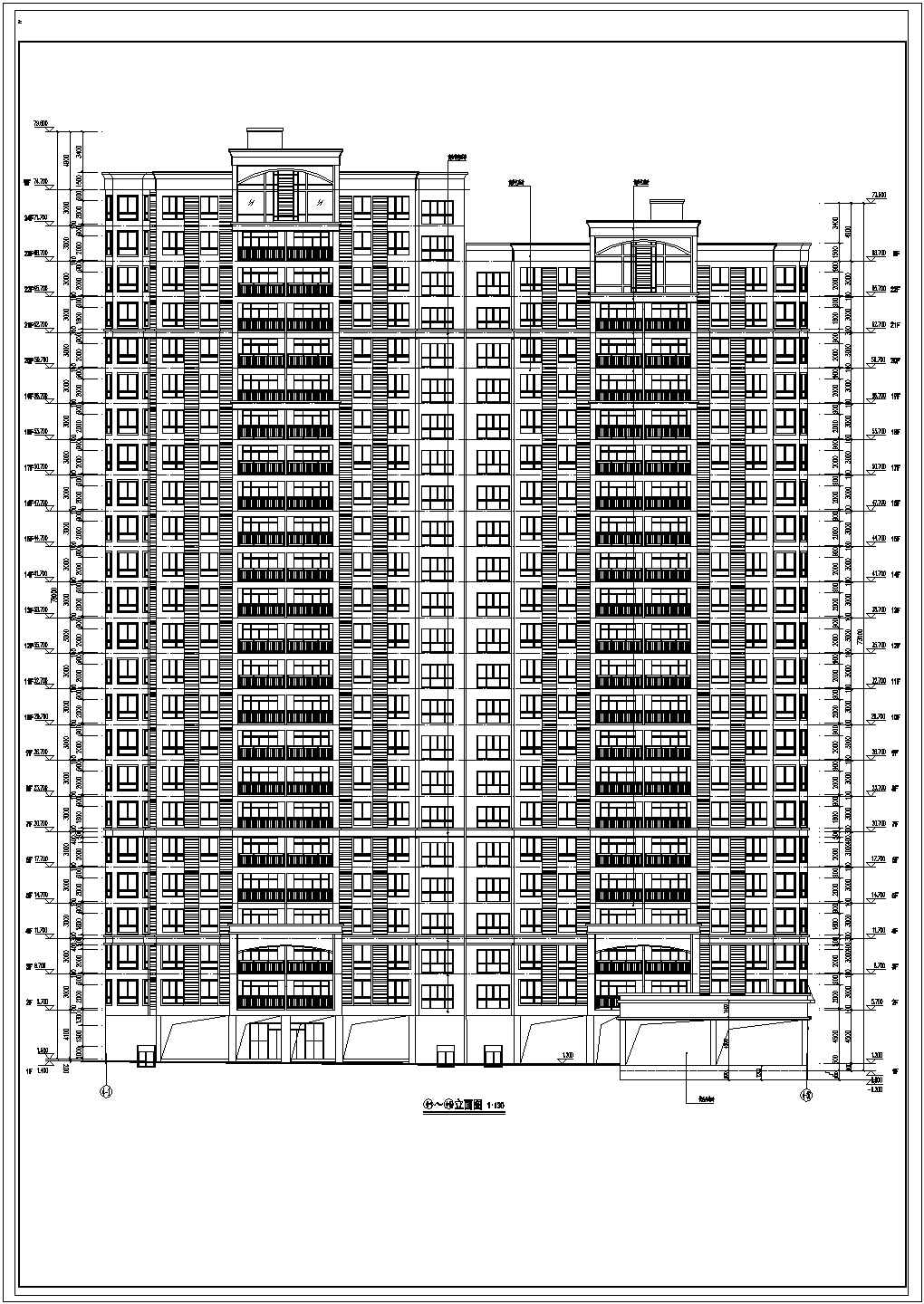 超经典两栋24层商品房住宅楼建筑施工图纸