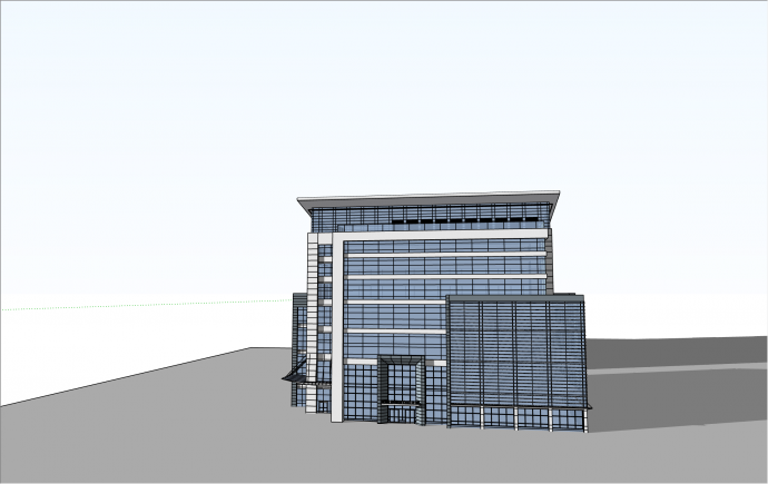 经典现代办公建筑SketchUpsu模型_图1