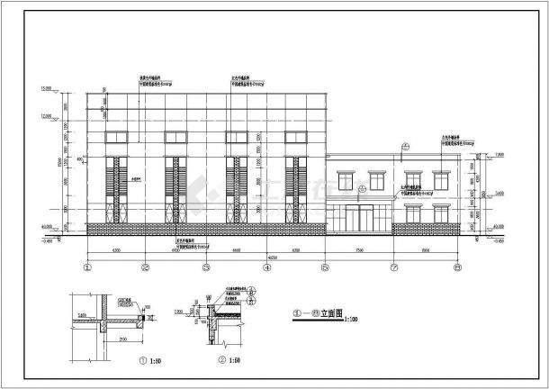 四川某地两层体育馆建筑施工图-图一