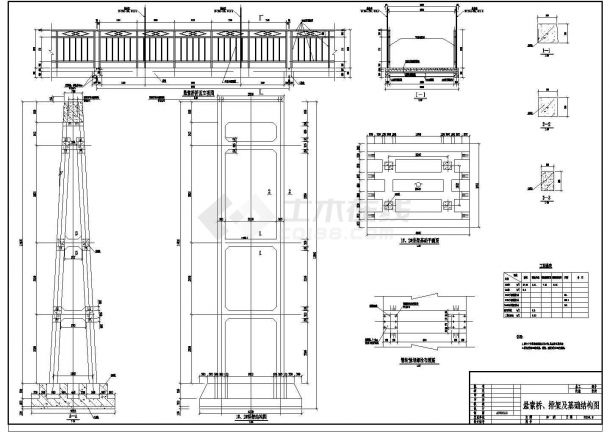 某地区钢索桥整套技术设计施工图纸-图二