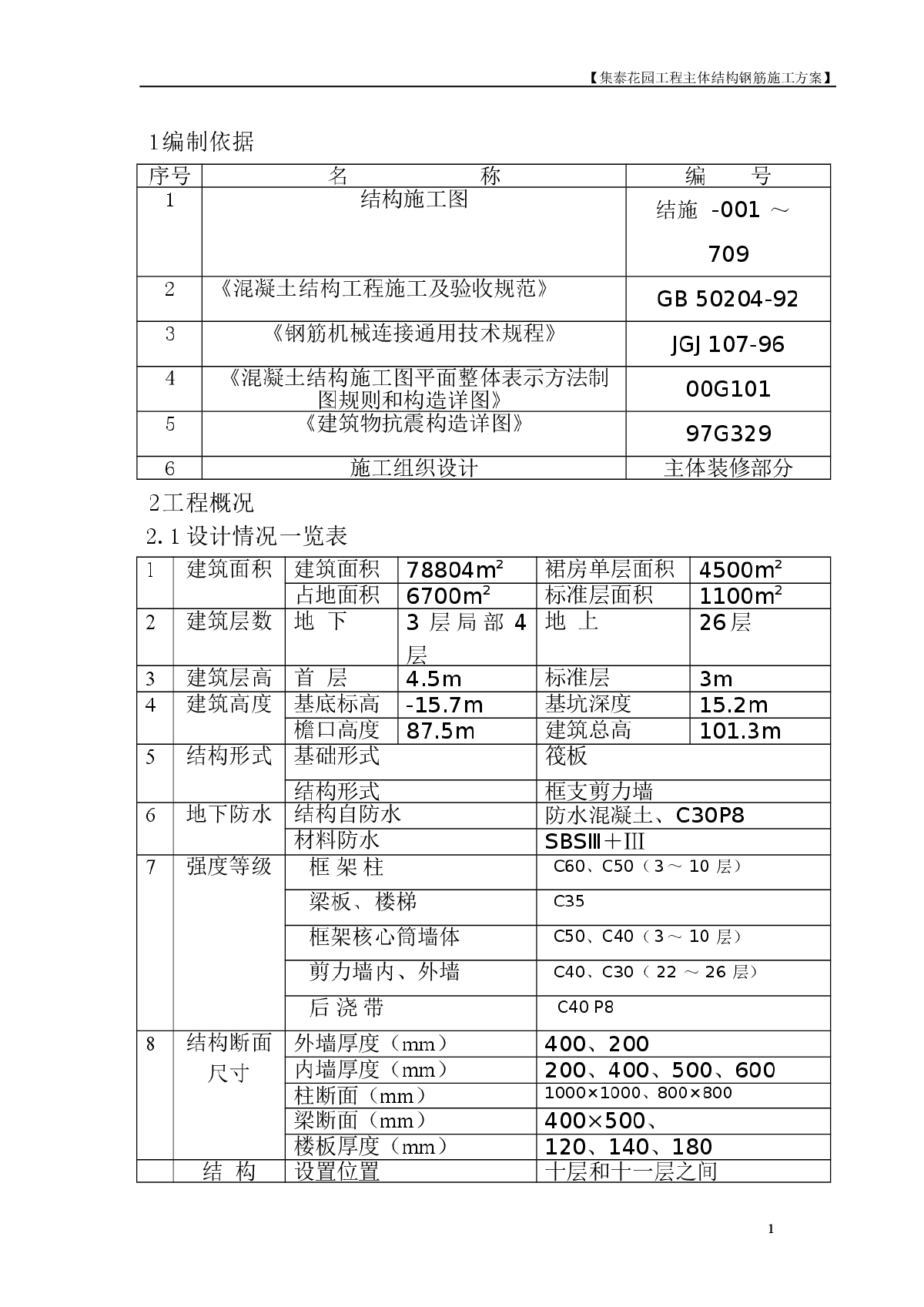 集泰花园工程主体结构钢筋施工方案-图一