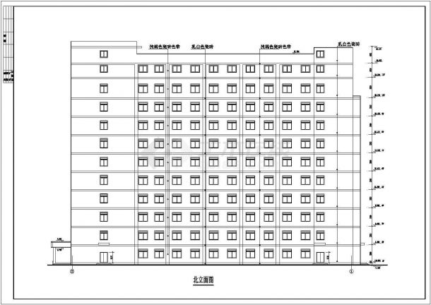 某地区医院外科病房楼建筑设计图（共7张）-图一