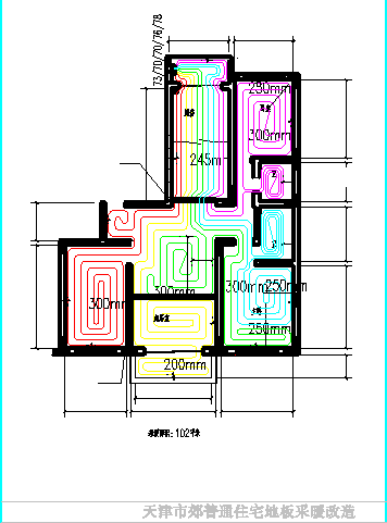 某经典式多层住宅楼地板采暖施工设计图纸