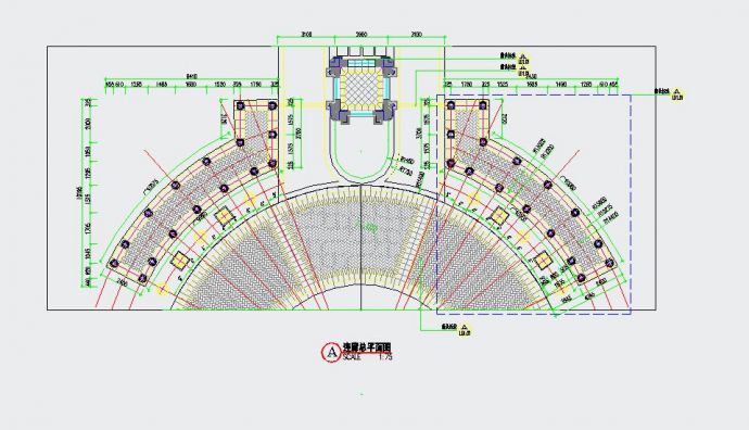 某豪华欧式连廊园林景观设计CAD布置图_图1