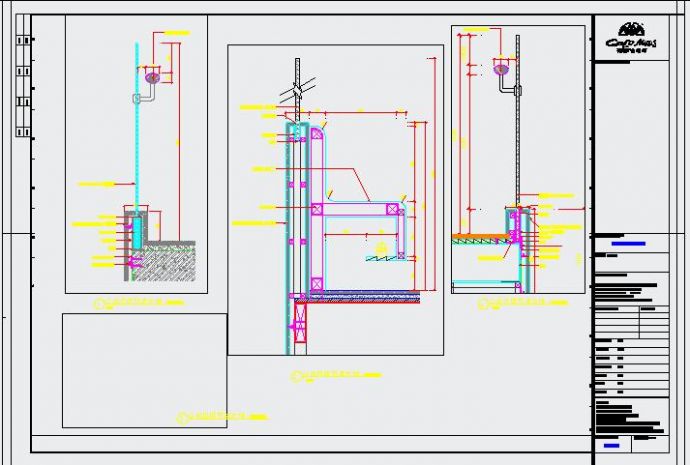 玻璃、大理石节点、楼梯栏杆装修设计图_图1