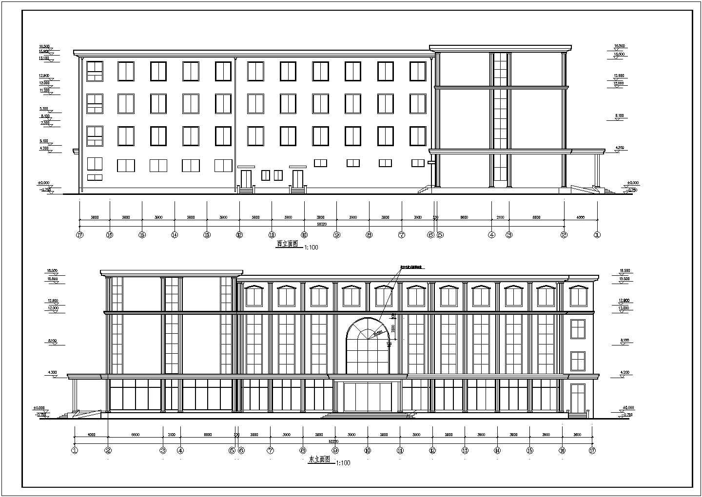 某框架结构四层酒店建筑设计施工图