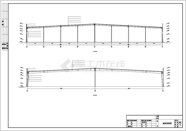 某工厂单层车间厂房建筑施工图（共7张图）-图一