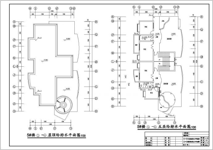 6层住宅楼给排水cad设计图（水表在楼梯间）_图1