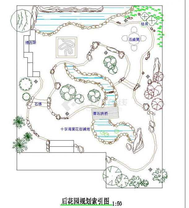 某地区小型私家庭园景观设计图（共2张）-图一