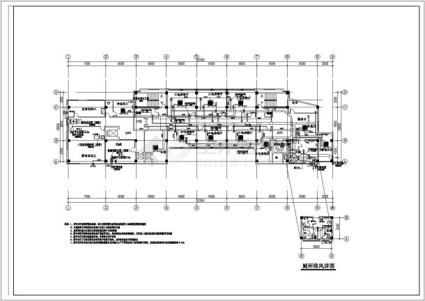 某地餐厅VRV全热回收暖通空调设计施工图纸-图一