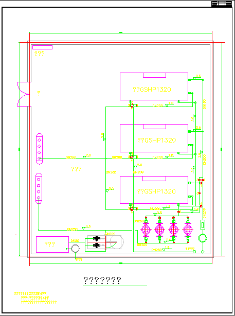 某地源热泵机组平面暖通施工设计图-图二