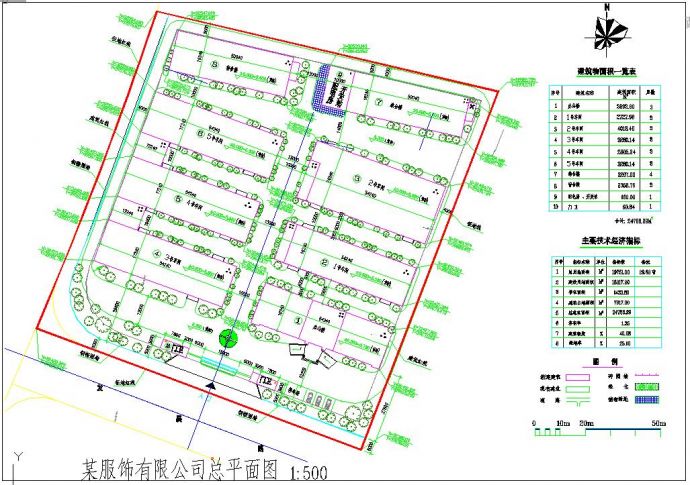 大型服装厂厂区规划cad平面施工设计图_图1