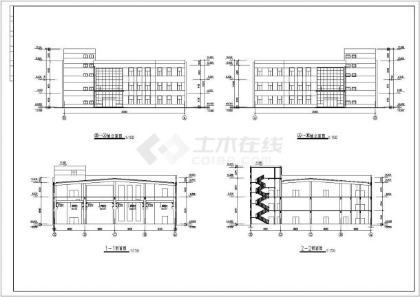 两层实用型中小工厂厂房建筑设计施工图纸-图二