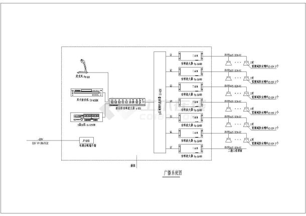 某市公园内广播系统设计施工详细图纸-图一