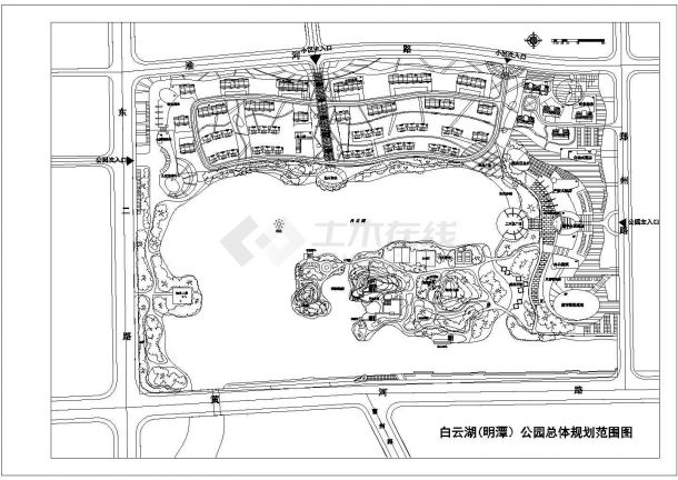 某市中心公园规划设计方案施工图纸-图一
