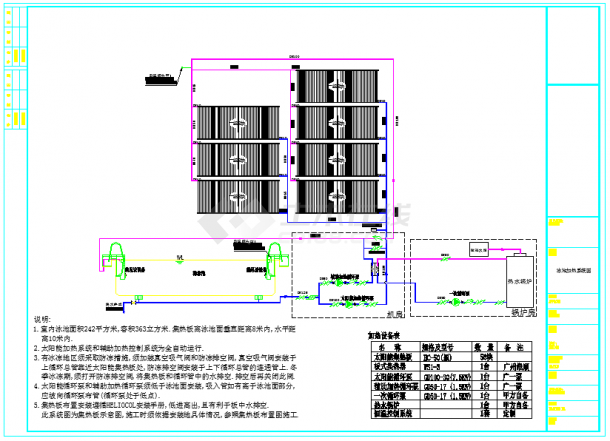 某地大型太阳能泳池加热系统设计图-图一