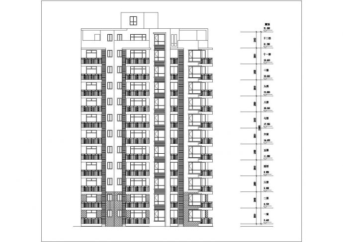 沿海某点式高层住宅楼cad设计施工图（户型）_图1
