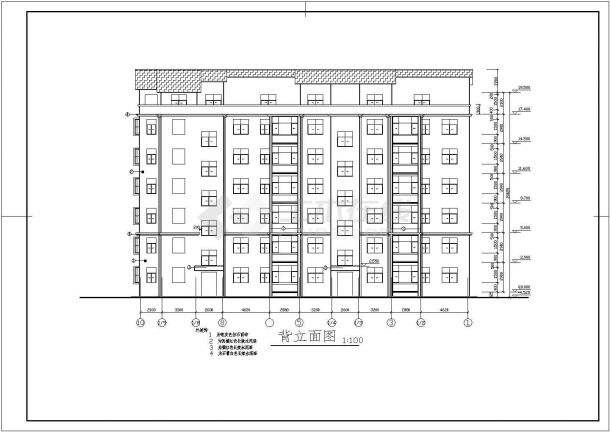 顶层为跃层的住宅楼建筑cad施工设计图（带跃层、屋顶窗）-图二