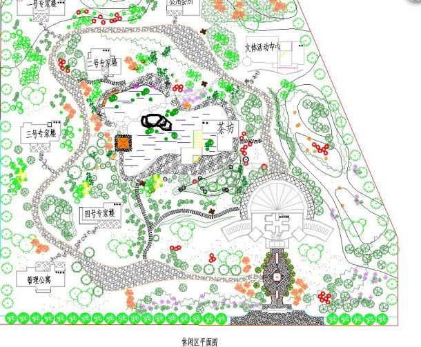 某地区小型休闲区园林规划设计平面图-图一