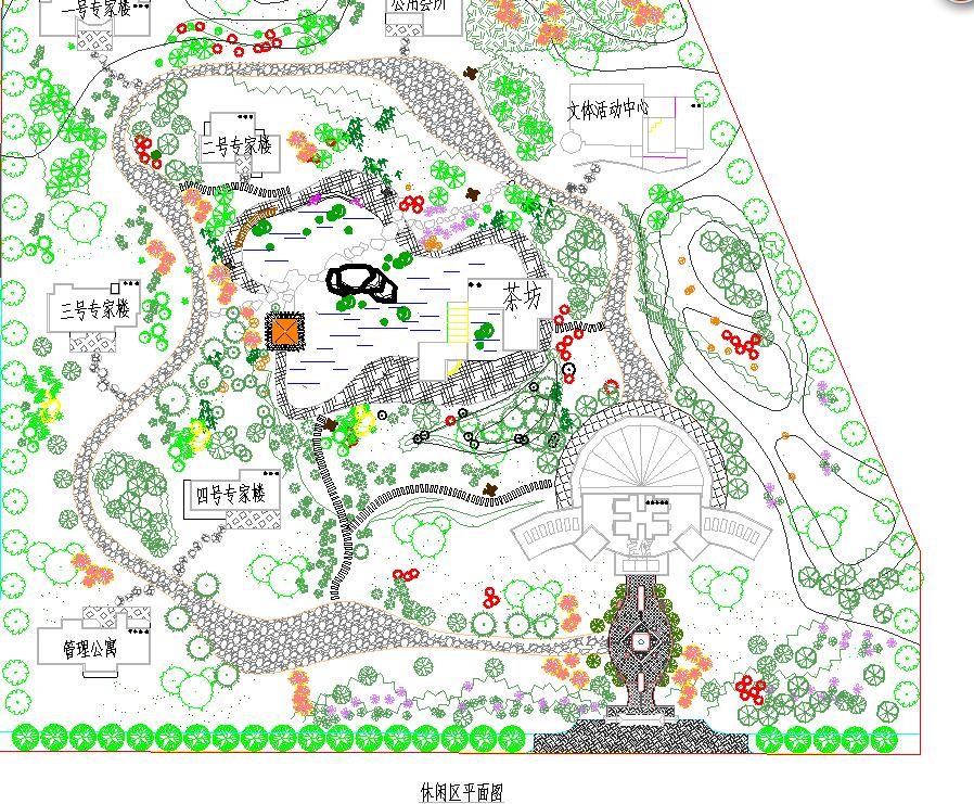 某地区小型休闲区园林规划设计平面图