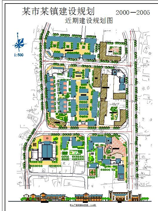 某地区小型镇建设景观设计规划详图-图一