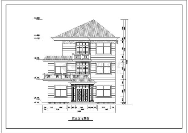 某三层独栋别墅建筑设计施工图（含效果图）-图一