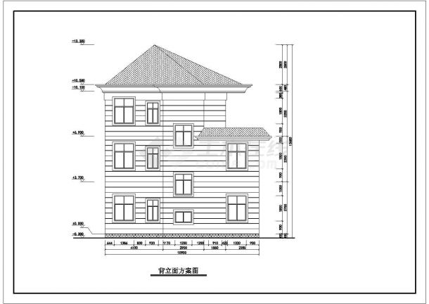 某三层独栋别墅建筑设计施工图（含效果图）-图二