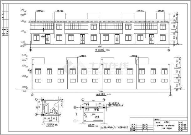 某两层联排私宅全套建筑设计施工图-图一