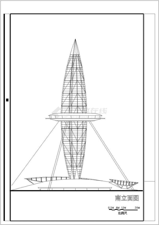 旅游观光塔结构设计cad施工图（大样图）-图一