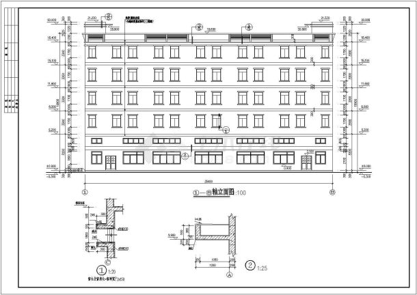 某五层丙类厂房建筑结构施工图（共22张图）-图一