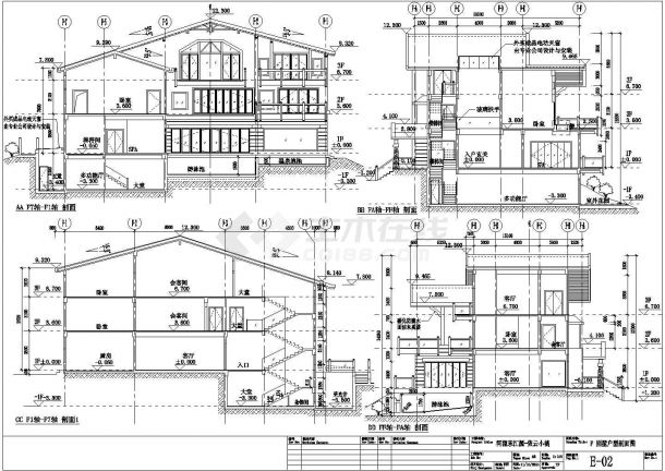 欧式别墅两层有阁楼建筑方案图纸-图二
