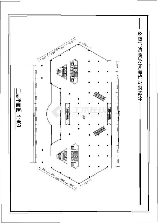 某金贸广场建筑设计图纸（带效果图）-图二