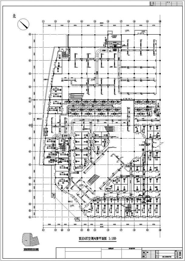 某市大型广场空调整套设计图纸（共4张）-图一