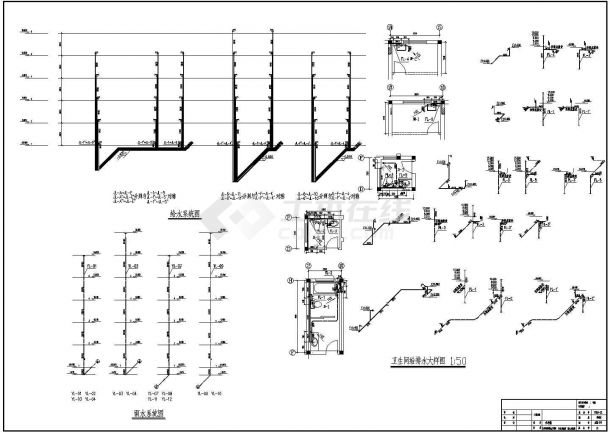 单元式六层住宅楼给排水设计施工图-图二