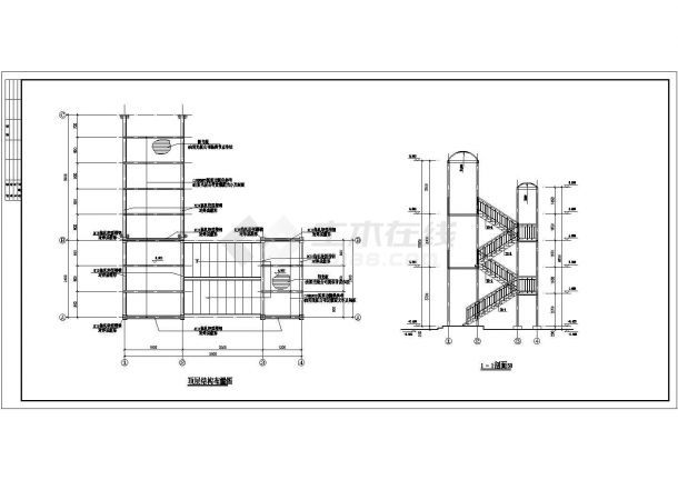 某地区钢结构走廊楼梯施工设计图纸-图一