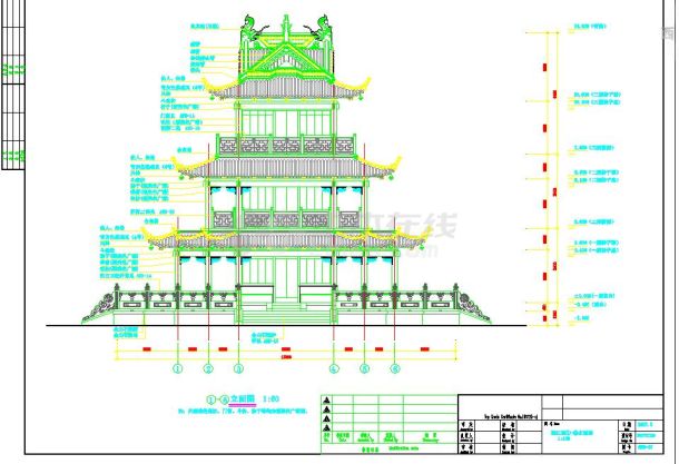 望江阁景观设计图（17张图纸）-图二