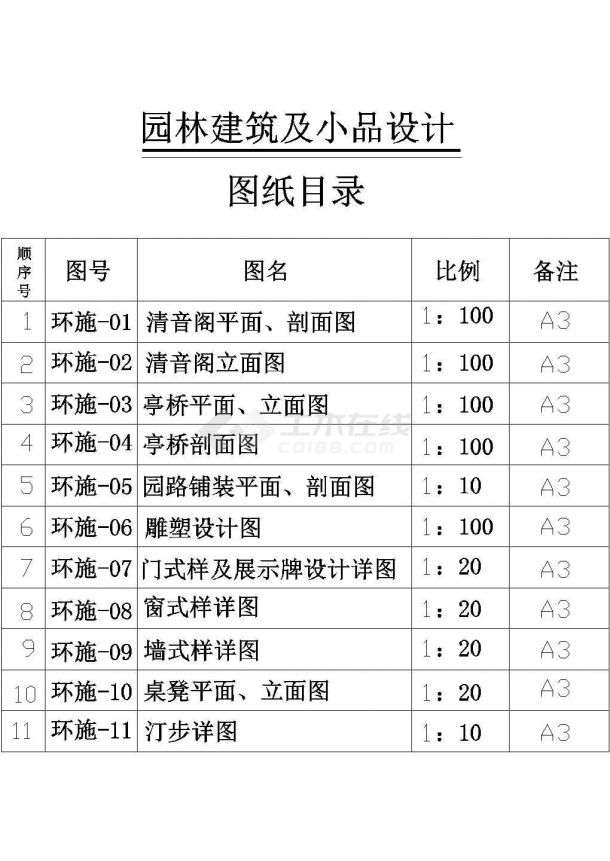 清音阁景观设计图（14张图纸）-图二