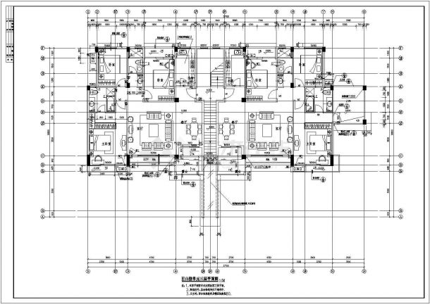 某地区单体洋房建筑设计施工图纸（共六张）-图一