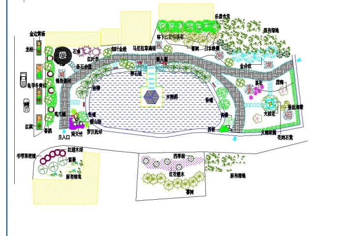 某地区时尚小游园绿化规划设计详图_图1